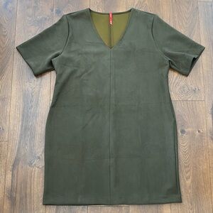 SPANX Faux Suede Column Dress Olive Green Women’s 2X Plus Size New